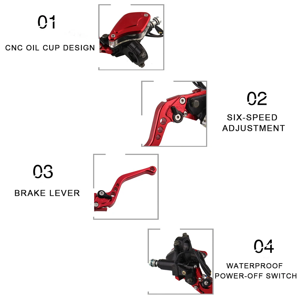 1 Pair Motorcycle Accessories Hydraulic Brake Lever With Master Cylinder Reservoir For 7/8" Handlebar
1 Pair Motorcycle Accessories Hydraulic Brake Lever With Master Cylinder Reservoir For 7/8" Handlebar