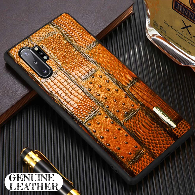 

LANGSIDI Genuine Leather phone case For Samsung Galaxy Note 10 plus s20 ultra s20fe A51 A71 A50 a7 a8 2018 a9 back cover coque