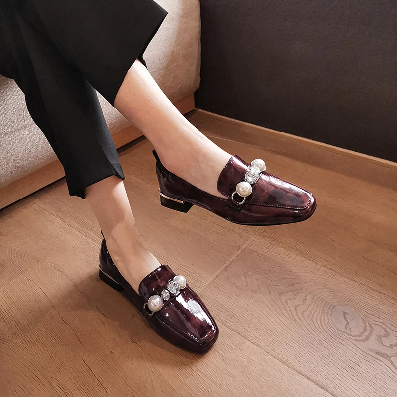 Metal Buckle Shoes For Women Newest Shallow Mouth Genuine Leather Thick low Heels Pumps Spring Summer Working Shoes Woman
Metal Buckle Shoes For Women Newest Shallow Mouth Genuine Leather Thick low Heels Pumps Spring Summer Working Shoes Woman