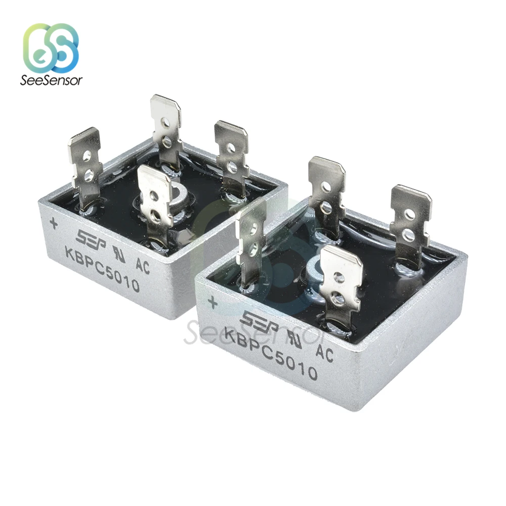 2 шт./лот KBPC5010 Single фазы диодный мост выпрямителя 50A 1000V KBPC 5010 силовой