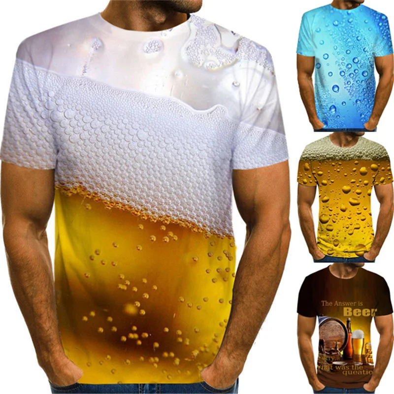 2021 New Men's Beer 3D Print Tee Summer Round Neck Short Sleeve All-match Loose Tops Male Fashion Novelty Street T-shirt Tops 
2021 New Men's Beer 3D Print Tee Summer Round Neck Short Sleeve All-match Loose Tops Male Fashion Novelty Street T-shirt Tops