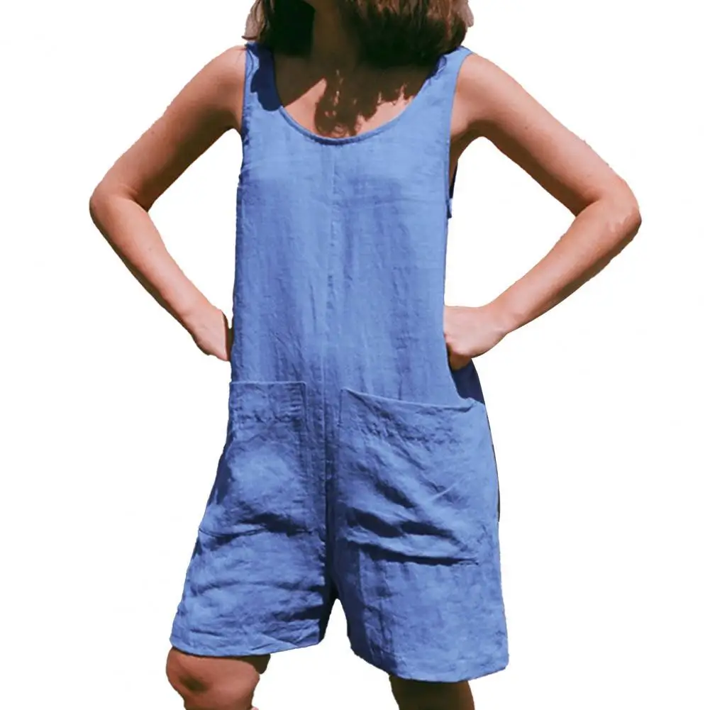 Комбинезон женский с карманами, однотонный свободный ромпер с круглым вырезом, без рукавов, повседневная одежда для работы, на лето
Комбинезон женский с карманами, однотонный свободный ромпер с круглым вырезом, без рукавов, повседневная одежда для работы, на лето