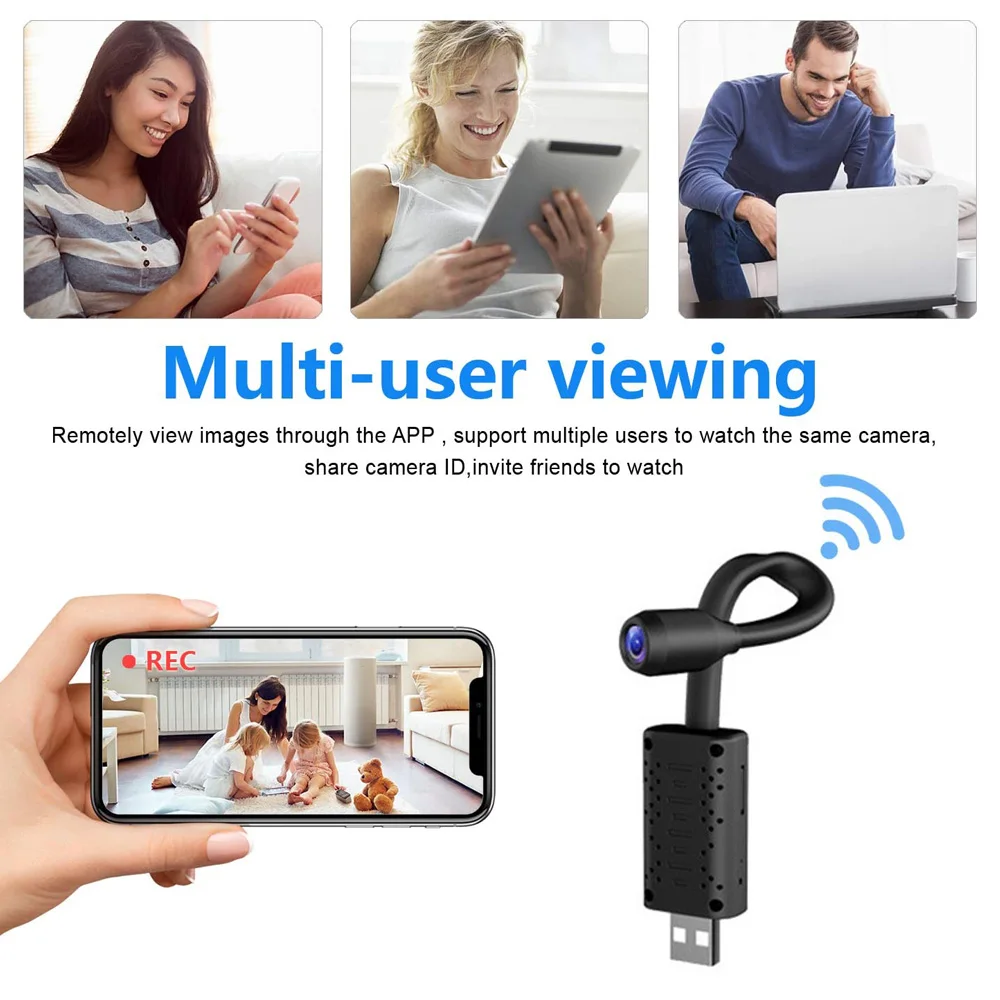 HD Smart Mini IP Camera Wifi USB Portable CCTV SD Card Cloud Storage Surveillance AI Human Detection Wireless Home Camera 
HD Smart Mini IP Camera Wifi USB Portable CCTV SD Card Cloud Storage Surveillance AI Human Detection Wireless Home Camera