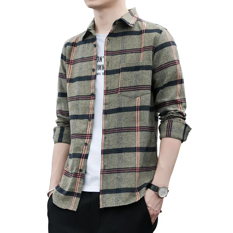 Spring and Autumn New Men's Shirt Casual Lattice Long-sleeved Shirt Fashion Trend Personalized Shirt Men's Clothing 
Spring and Autumn New Men's Shirt Casual Lattice Long-sleeved Shirt Fashion Trend Personalized Shirt Men's Clothing