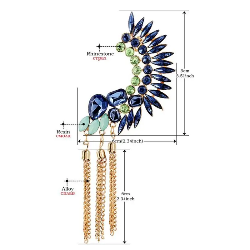 Boho Long Crystals Tassels Ear Cuff Earring Full Rhinestone Big No Pierced Clip Crawler Studs Women Fashion Jewelry
Boho Long Crystals Tassels Ear Cuff Earring Full Rhinestone Big No Pierced Clip Crawler Studs Women Fashion Jewelry