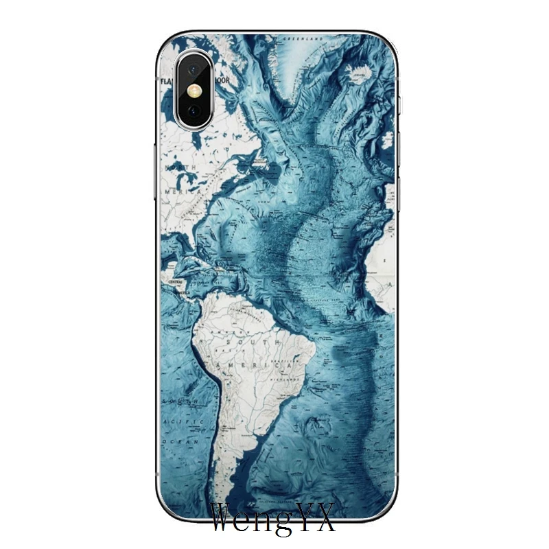 Силиконовый чехол со старой картой мира для телефона Huawei P40 P30 P20 Pro P10 P9 Lite Y5 Y6 Y7 Y9 P