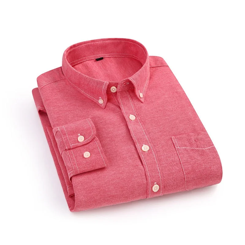 Oxford Shirt Men Long Sleeve Fashioin Standard-fit Cotton Single Patch Pocket Button Down Breath Solid Man Casual Business Tops
Oxford Shirt Men Long Sleeve Fashioin Standard-fit Cotton Single Patch Pocket Button Down Breath Solid Man Casual Business Tops
