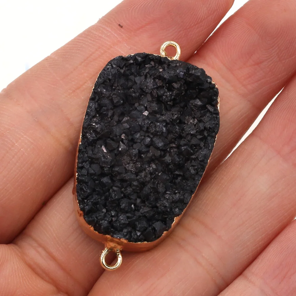 Natural Stone Druzys Agate Black Rectangle Shape Pendant Connector for Jewelry Making DIY Bracelet Accessories 22x40mm
Natural Stone Druzys Agate Black Rectangle Shape Pendant Connector for Jewelry Making DIY Bracelet Accessories 22x40mm