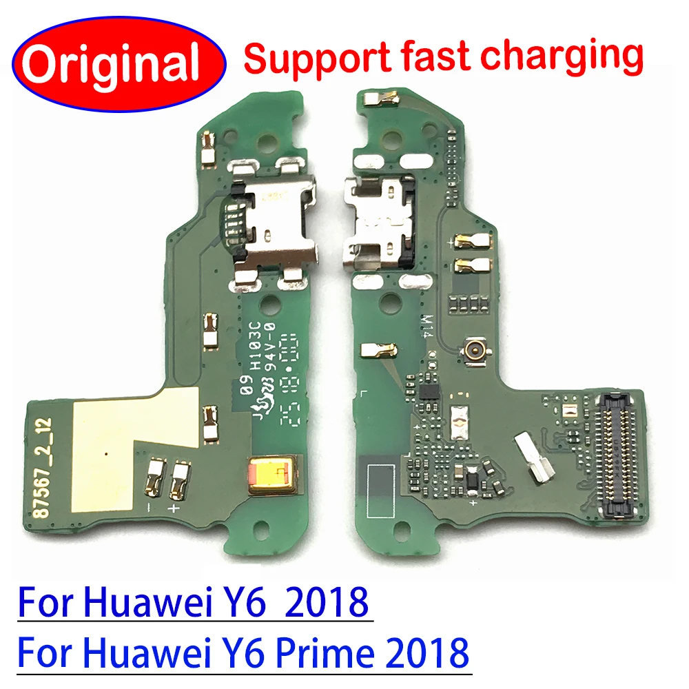 

Плата зарядного USB-порта для Honor 7A, гибкий кабель, соединительные части с микрофонным модулем для Huawei Y6 2018 / Y6 Prime 2018