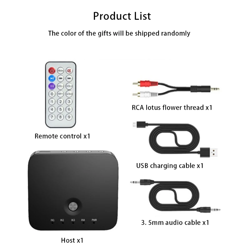 Беспроводной музыкальный ресивер R58A HIFI с поддержкой Bluetooth, 3 в 1, 4 порта, передатчик 3,5 мм, RCA стерео, адаптер переключателя Aux
Беспроводной музыкальный ресивер R58A HIFI с поддержкой Bluetooth, 3 в 1, 4 порта, передатчик 3,5 мм, RCA стерео, адаптер переключателя Aux