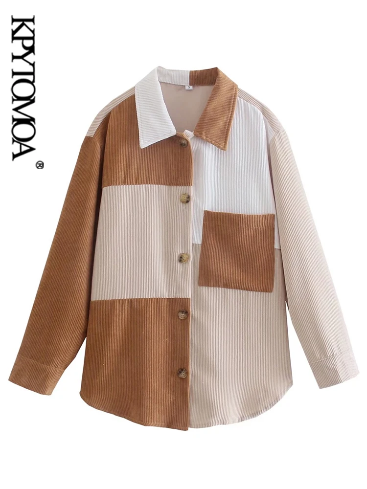 KPYTOMOA Women Fashion With Pocket Contrast Loose Corduroy Blouses Vintage Long Sleeve Button-up Female Shirts Chic Tops
KPYTOMOA Women Fashion With Pocket Contrast Loose Corduroy Blouses Vintage Long Sleeve Button-up Female Shirts Chic Tops