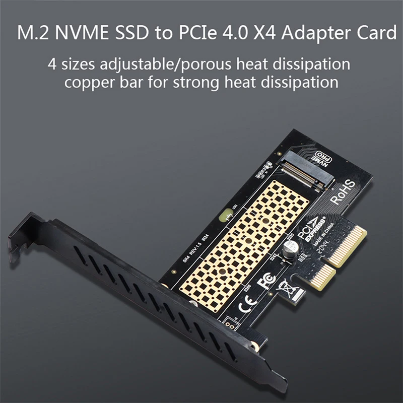 1 шт. M.2 NVME SSD к PCIe 4,0 X4 Адаптерная карта с лучшим радиатором охлаждения меди
1 шт. M.2 NVME SSD к PCIe 4,0 X4 Адаптерная карта с лучшим радиатором охлаждения меди