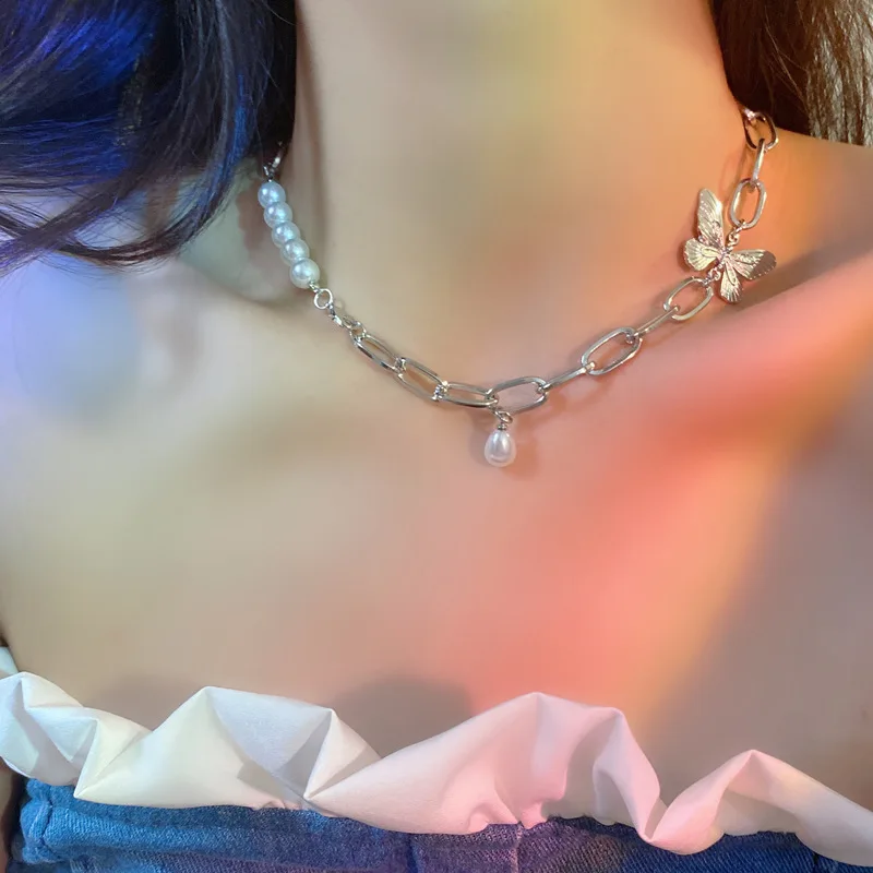 Hip Hop Butterfly Fashion Pearl Necklace Goth Choker Women's Neck Chain Pendant Free Shipping Items Jewelry for 2021 Accessories
Hip Hop Butterfly Fashion Pearl Necklace Goth Choker Women's Neck Chain Pendant Free Shipping Items Jewelry for 2021 Accessories