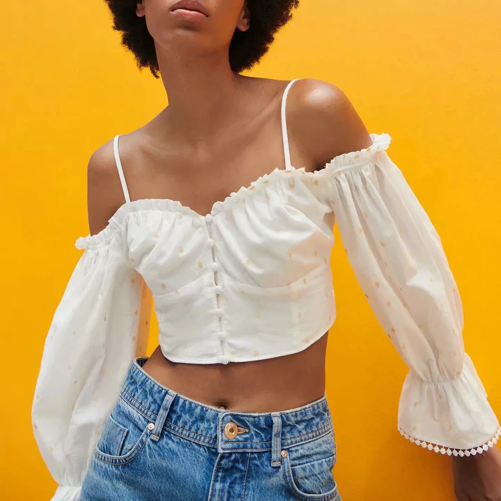 2021 Summer Fashion Off Shoulder Blouse Casual Ladies Slim Tee Tops Female Women's Long Sleeve Strapless Shirt Sexy Short Tops
2021 Summer Fashion Off Shoulder Blouse Casual Ladies Slim Tee Tops Female Women's Long Sleeve Strapless Shirt Sexy Short Tops