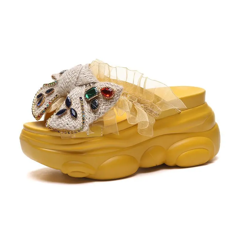 Flat Platform Woman Slippers Butterfly-knot Diamond Lace Slides Summer Outdoor Thick Soled Lady Shoes Flip Flops Wedges Slipper
Flat Platform Woman Slippers Butterfly-knot Diamond Lace Slides Summer Outdoor Thick Soled Lady Shoes Flip Flops Wedges Slipper
