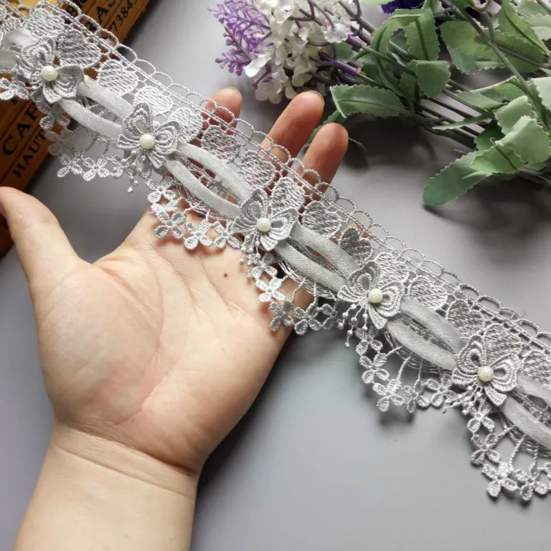 1 Yard Gray Lace Trim Fabric Bowknot Pearl Embroidered Lace Ribbon Handmade DIY Sewing Supplies Craft For Clothes Decoration
1 Yard Gray Lace Trim Fabric Bowknot Pearl Embroidered Lace Ribbon Handmade DIY Sewing Supplies Craft For Clothes Decoration