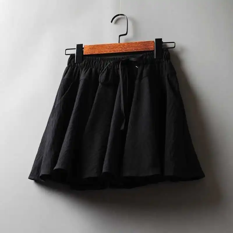 Spring and summer new pocket cotton hemp lace up skirt solid large women's Korean high waist anti light A-line pleated skirt
Spring and summer new pocket cotton hemp lace up skirt solid large women's Korean high waist anti light A-line pleated skirt