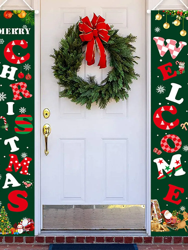 Рождественский дверной баннер с Санта-Клаусом, тканевый баннер для крыльца, оконные украшения, украшение для дома, рождественский подарок ...
Рождественский дверной баннер с Санта-Клаусом, тканевый баннер для крыльца, оконные украшения, украшение для дома, рождественский подарок ...