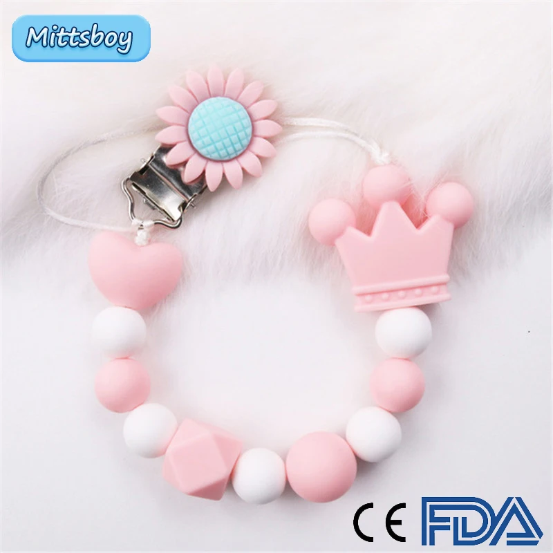 Hot Silicone Crown Beads Pacifier Clip Chains Infant Toddler Crochet Beads Silicone Heart Pacifier Chain Holder Baby Shower Toys
Hot Silicone Crown Beads Pacifier Clip Chains Infant Toddler Crochet Beads Silicone Heart Pacifier Chain Holder Baby Shower Toys