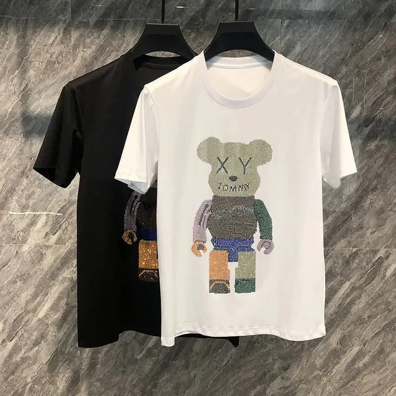 Rhinestones Tshirt Men T Shirt Unisex Streetwear Slim Men's Short Sleeve Shirts Diamond Inlaid Teddy Bear Toy Plus Size Cool Hot
Rhinestones Tshirt Men T Shirt Unisex Streetwear Slim Men's Short Sleeve Shirts Diamond Inlaid Teddy Bear Toy Plus Size Cool Hot