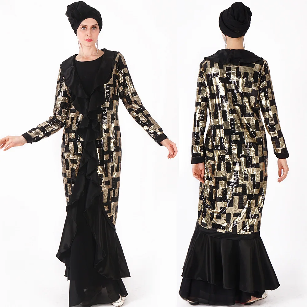 Summer New Middle East Dubai Libya Abaya Robe Dress Fashion Arab Explosion Cardigan Muslim Robe Female Mermaid Sequin Embroidery
Summer New Middle East Dubai Libya Abaya Robe Dress Fashion Arab Explosion Cardigan Muslim Robe Female Mermaid Sequin Embroidery