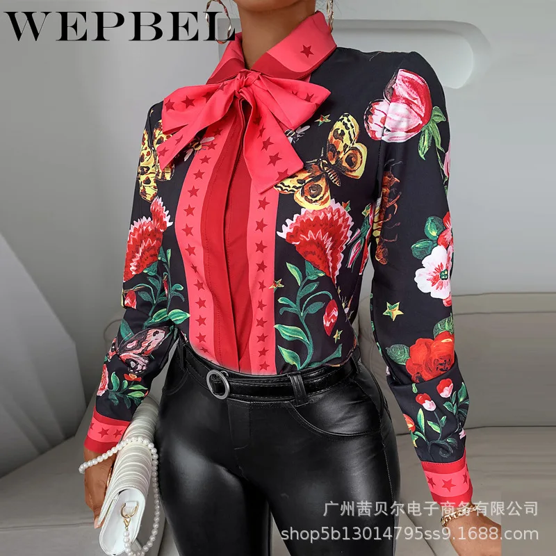 WEPBEL Women Elegant Butterfly Print Autumn Spring Shirt Top Casual Ladies Long Sleeve Turn Down Collar Loose Blouse
WEPBEL Women Elegant Butterfly Print Autumn Spring Shirt Top Casual Ladies Long Sleeve Turn Down Collar Loose Blouse