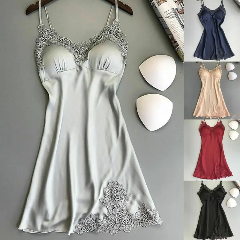 Fashionable Women Sexy Soft And Comfortable Satin Lace Sleepwear Summer Sling V-neck Nightdress Solid Color
Fashionable Women Sexy Soft And Comfortable Satin Lace Sleepwear Summer Sling V-neck Nightdress Solid Color