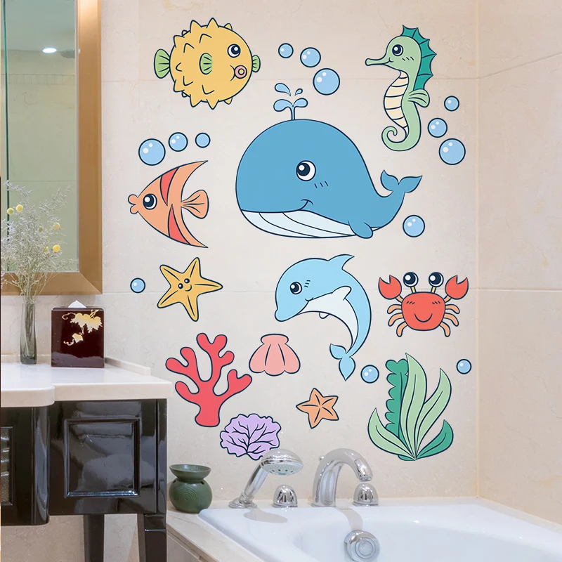 Cartoon Whales Marine Animals Wall Sticker for Kids Room Nursery Decoration for Bathroom Toilets Stickers DIY Vinyl Wall Decals
Cartoon Whales Marine Animals Wall Sticker for Kids Room Nursery Decoration for Bathroom Toilets Stickers DIY Vinyl Wall Decals