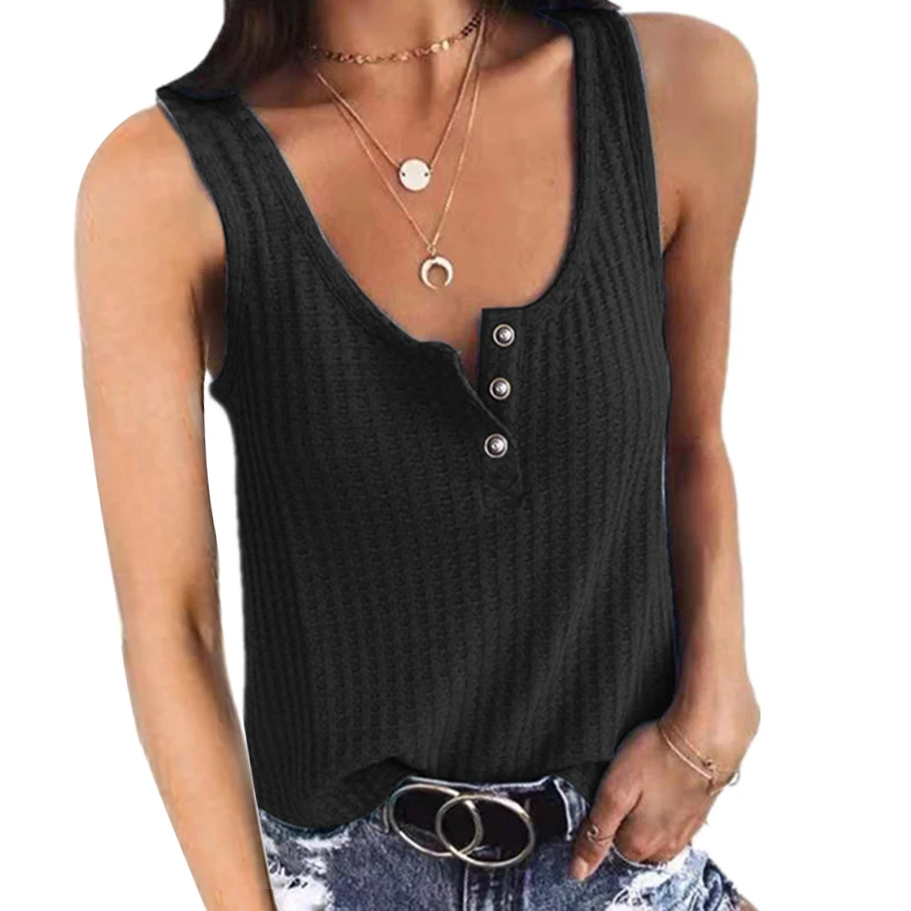 Summer Button Up U-neck Tank Top Casual Loose Sleeveless Tops Fashion Sexy Waffle Snap Casual Solid Plus Size Vest Camisole
Summer Button Up U-neck Tank Top Casual Loose Sleeveless Tops Fashion Sexy Waffle Snap Casual Solid Plus Size Vest Camisole
