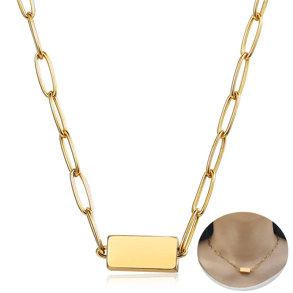 Women Men Chic Personalized Name Cube Charm Rectangle Link Chain Choker Paperclip Chain Necklace Casual Collar Adjustable DN240
Women Men Chic Personalized Name Cube Charm Rectangle Link Chain Choker Paperclip Chain Necklace Casual Collar Adjustable DN240