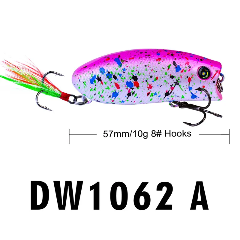 5.7cm/10gpopper Bait Plastic Hard Bait Fishing for Lures Popper Bionic Lure with Feather Fishing Gear Fishing Accessories
5.7cm/10gpopper Bait Plastic Hard Bait Fishing for Lures Popper Bionic Lure with Feather Fishing Gear Fishing Accessories