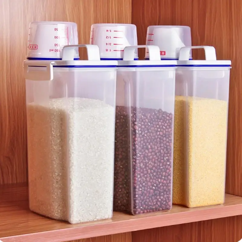 2Л коробка для хранения зерновых продуктов контейнер риса портативное ведро с