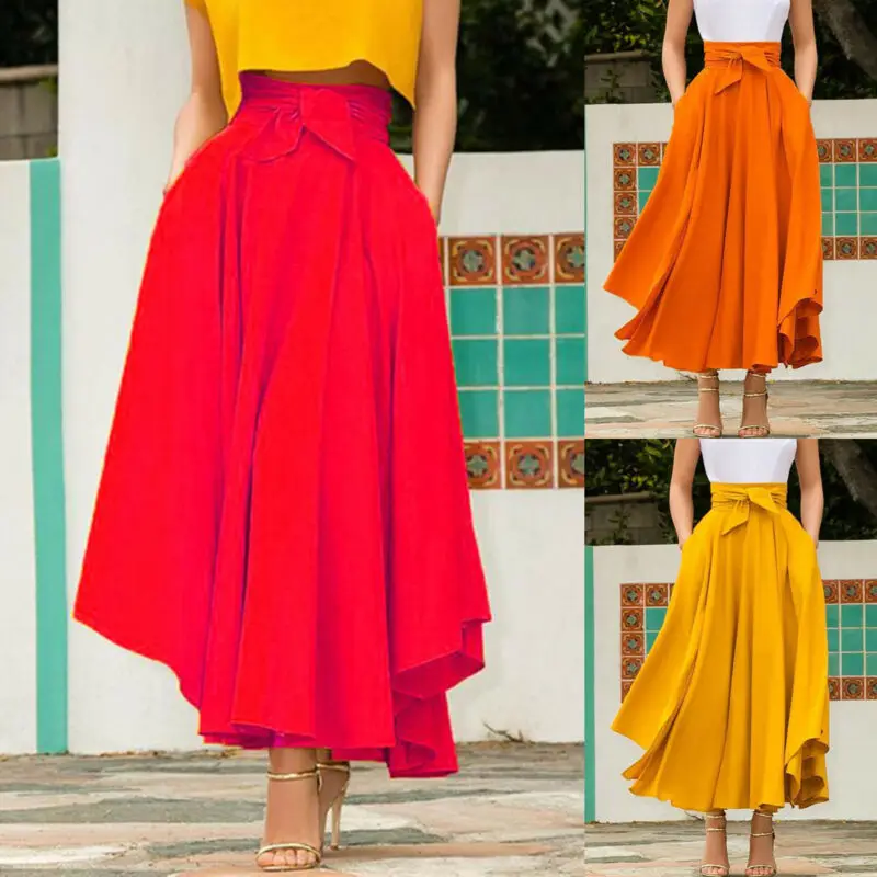 Womens Pleated Long Skirts Cocktail Party High Waist Solid Bowknot Elastic Gypsy Costume Flared Swing Plain Skirt
Womens Pleated Long Skirts Cocktail Party High Waist Solid Bowknot Elastic Gypsy Costume Flared Swing Plain Skirt
