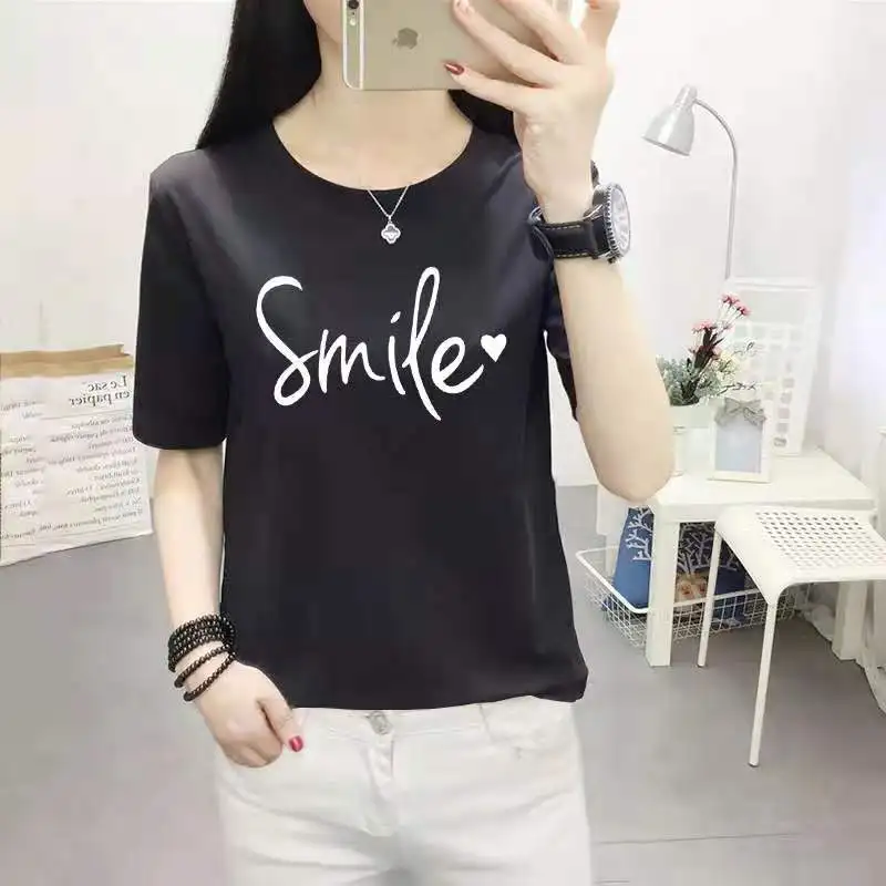 Short-sleeved t-shirt women 2021 summer new Korean version of ins explosion letter half-sleeved ladies bottoming shirt
Short-sleeved t-shirt women 2021 summer new Korean version of ins explosion letter half-sleeved ladies bottoming shirt