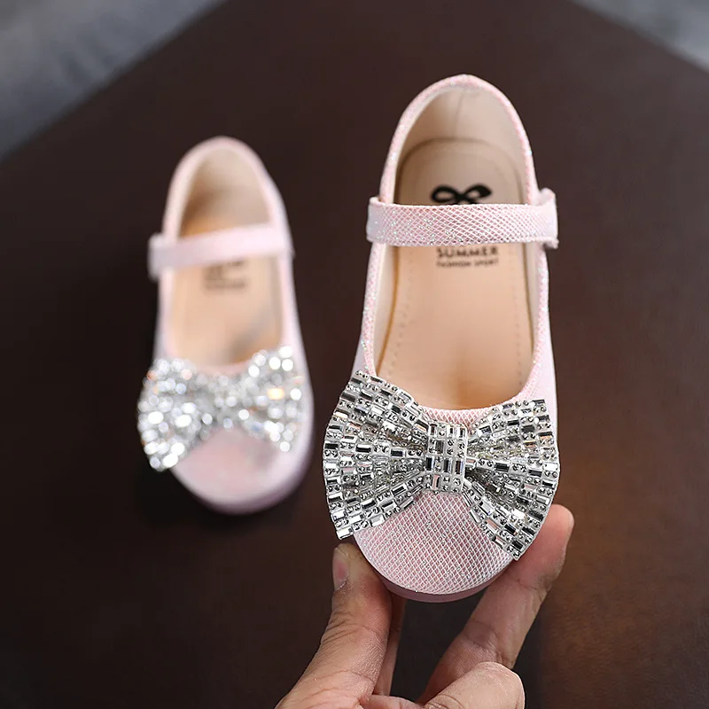 Туфли в стиле Принцесса для маленьких девочек Модное детское платье с украшением