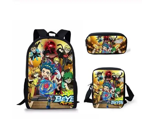 Модные детские школьные сумки Beyblade с рисунком аниме большой рюкзак на плечо 3