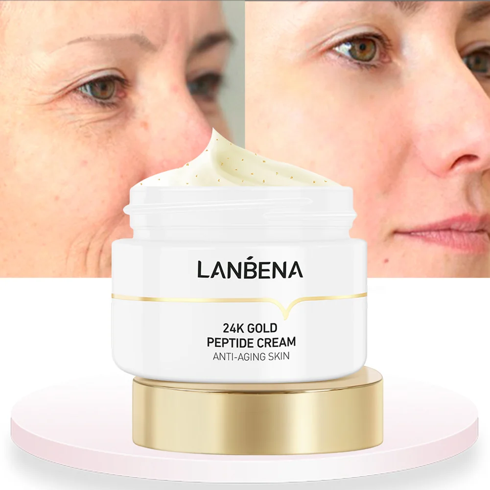 LANBENA 24k Gold Peptide Face Cream Fade Fine Lines Shrink Pores Anti-Aging Moisturizing Cream Skin Care Lifting Firming Skin
LANBENA 24k Gold Peptide Face Cream Fade Fine Lines Shrink Pores Anti-Aging Moisturizing Cream Skin Care Lifting Firming Skin