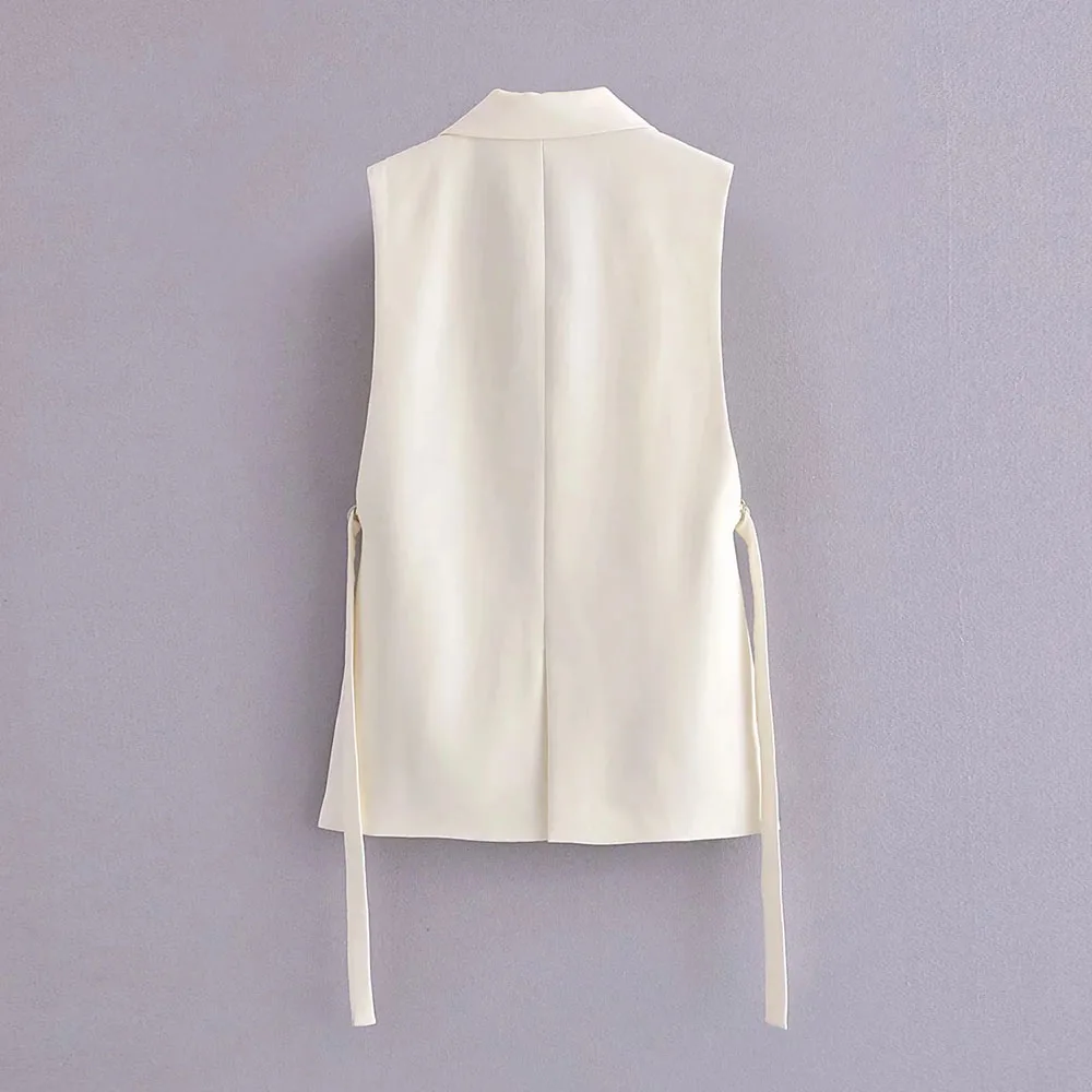 Fashion Casual Notched Beige Vests Women Elegant Single Button Loose Split Coats Women Simple Summer Straight Vests Ladies
Fashion Casual Notched Beige Vests Women Elegant Single Button Loose Split Coats Women Simple Summer Straight Vests Ladies