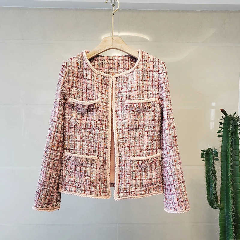 Runway Fall Winter French Sweet Single-Breasted O Neck Tweed Jacket Women's Woollen High Quality Luxury Coats Outerwear Top
Runway Fall Winter French Sweet Single-Breasted O Neck Tweed Jacket Women's Woollen High Quality Luxury Coats Outerwear Top