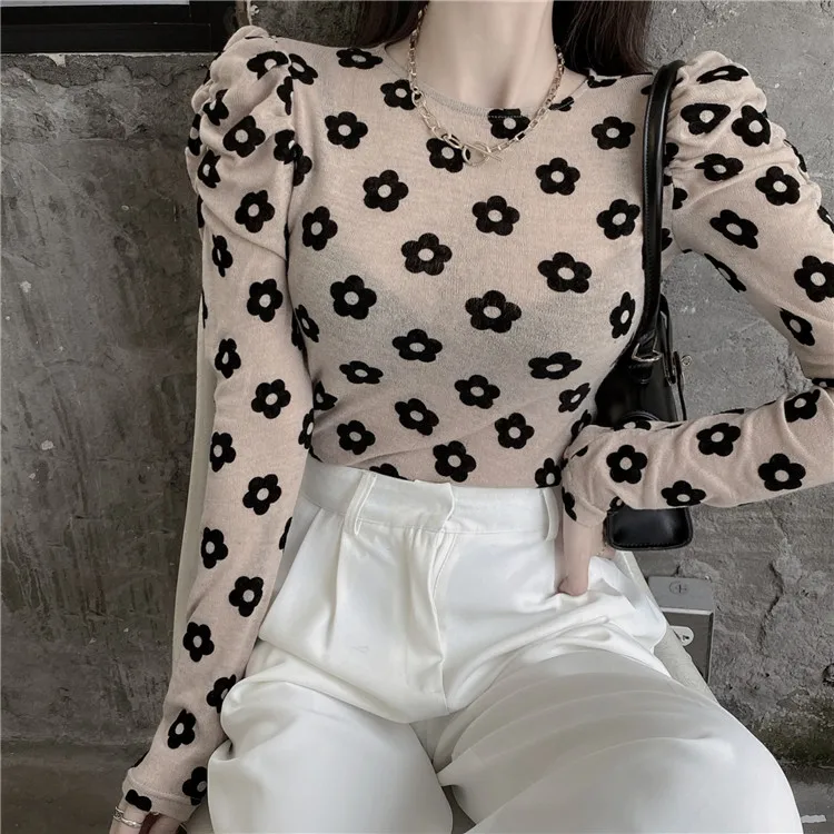 GRUIICEEN autumn new fashion flower puff sleeve blouse shirt show thin long sleeved women top blouse
GRUIICEEN autumn new fashion flower puff sleeve blouse shirt show thin long sleeved women top blouse