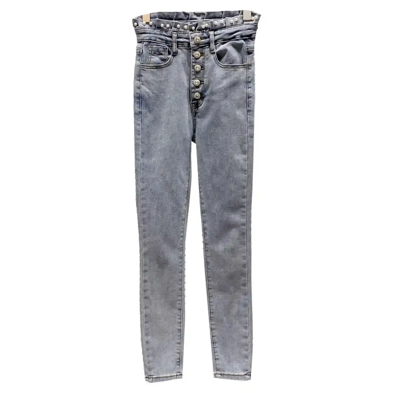 New Pearl Stretch Skinny Pants Elegant Slim Vintage Casual Pencil Pants Pockets Button Korean Style Womens Fashion Jeans
New Pearl Stretch Skinny Pants Elegant Slim Vintage Casual Pencil Pants Pockets Button Korean Style Womens Fashion Jeans