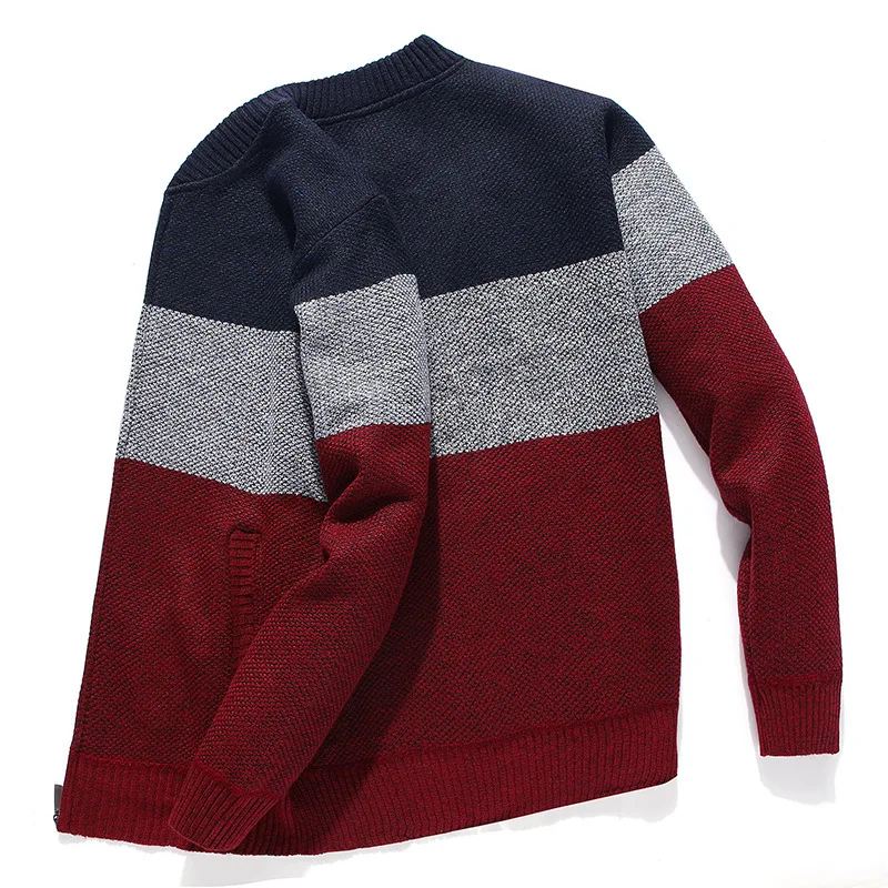 Autumn and winter men's plus velvet thick knitted cardigan zipper jacket jacket men's baseball collar knitted jacket
Autumn and winter men's plus velvet thick knitted cardigan zipper jacket jacket men's baseball collar knitted jacket