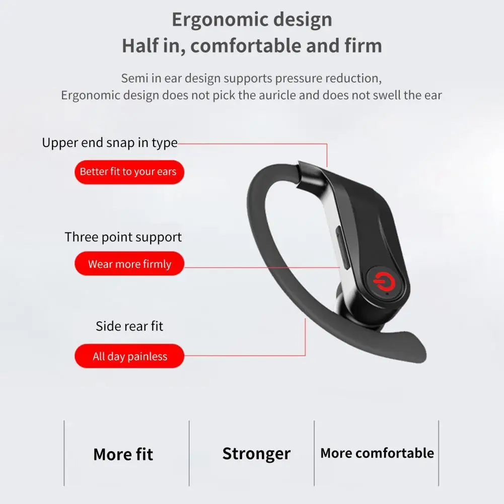 Portable 1 Pair Black Noise Cancelling Ear Hook Headphone Lightweight Earphone Sensitive for Music
Portable 1 Pair Black Noise Cancelling Ear Hook Headphone Lightweight Earphone Sensitive for Music