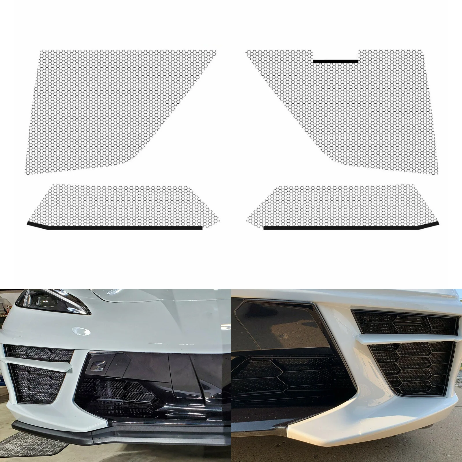 

Car Fog Lamp Grid Mesh Vent Air Intake Grille for Chevy Corvette C8 2020-2022 Replacement Parts