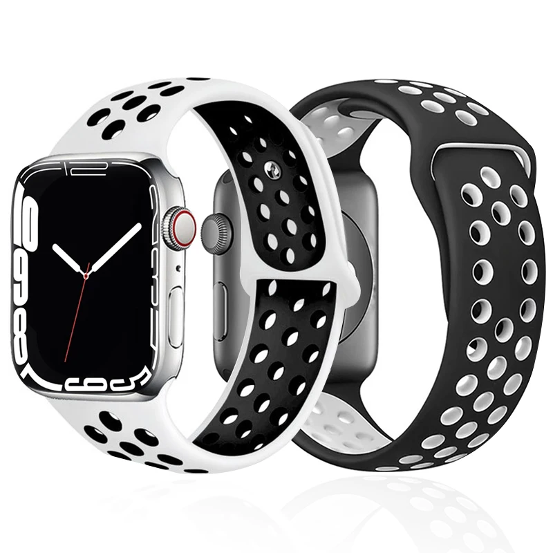 Silicone Strap For Apple Watch Band 44mm 40mm 42mm 38mm 40 44 mm Breathable bracelet correa iWatch serie 3 6 5 4 SE 7 45mm 41mm
Silicone Strap For Apple Watch Band 44mm 40mm 42mm 38mm 40 44 mm Breathable bracelet correa iWatch serie 3 6 5 4 SE 7 45mm 41mm