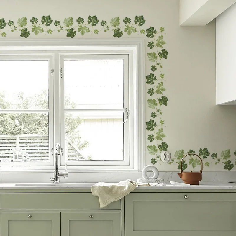 Green leaf vine Baseboard wall stickers bedroom living room Corner decoration art mural Skirting stickers wallpaper home decor
Green leaf vine Baseboard wall stickers bedroom living room Corner decoration art mural Skirting stickers wallpaper home decor