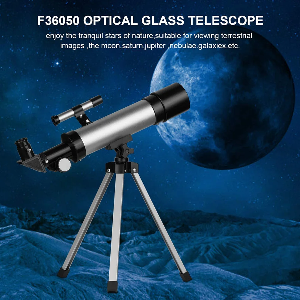Kids Astronomical Telescope 50mm with Tripod H6mm H20mm Eyepiece Outdoor Sightseeing Accessories for Beginners
Kids Astronomical Telescope 50mm with Tripod H6mm H20mm Eyepiece Outdoor Sightseeing Accessories for Beginners