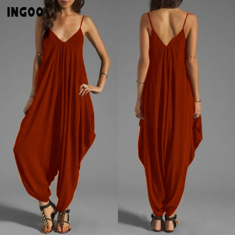 INGOO Sexy Spaghetti Strap Loose Women Jumpsuit Spring Fashion 9 Color V Neck Backless Sleeveless Pleated Slip Ladies Jumpsuits
INGOO Sexy Spaghetti Strap Loose Women Jumpsuit Spring Fashion 9 Color V Neck Backless Sleeveless Pleated Slip Ladies Jumpsuits