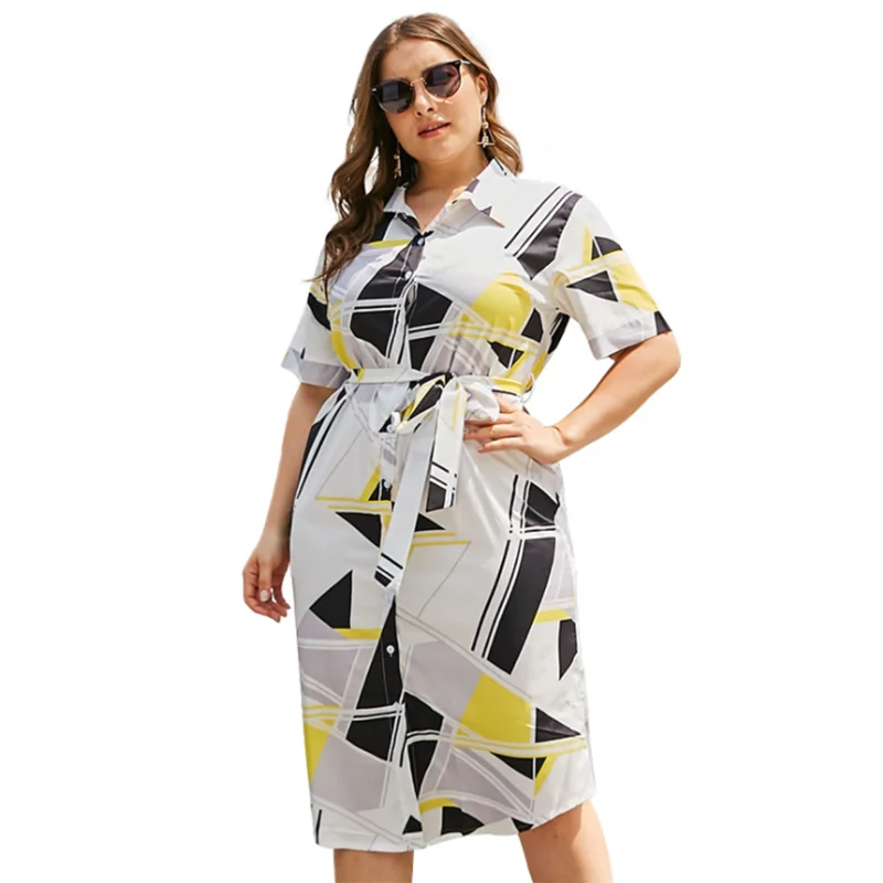 Plus size women's dress summer new European Medium length fashion plaid printed Sexy single-breasted shirt dresses women
Plus size women's dress summer new European Medium length fashion plaid printed Sexy single-breasted shirt dresses women