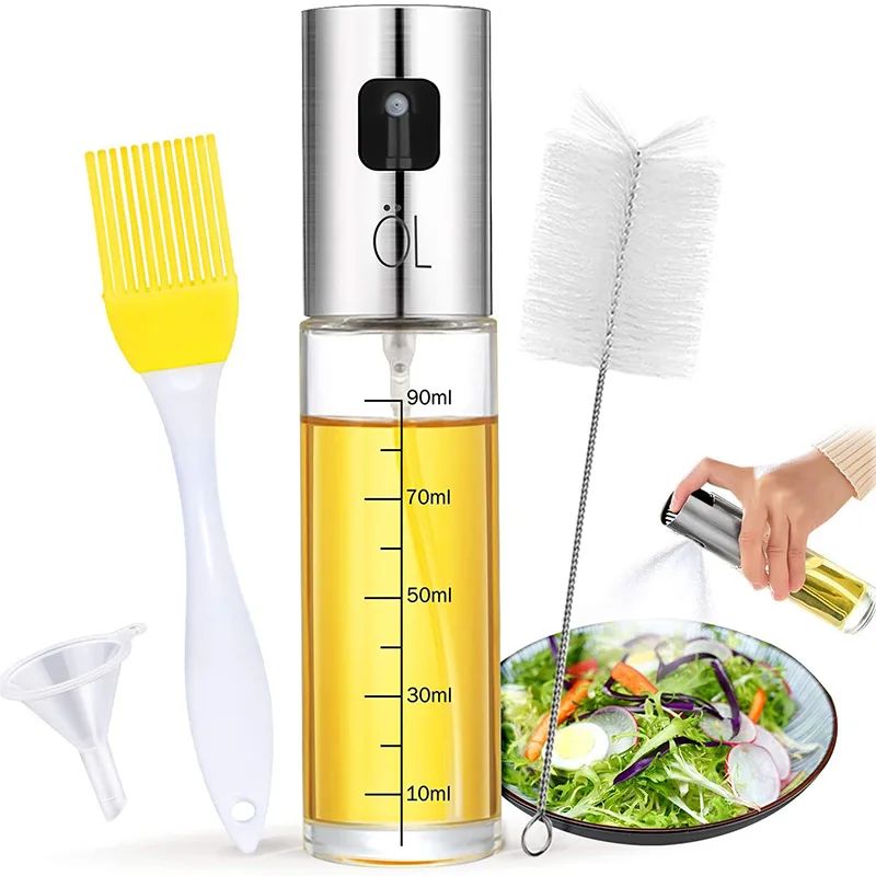 4 Pack Oil Sprayer Dispenser Set Oil Spray Bottle Oil Dispenser and Cleaning Brush for BBQ Salad Baking and Kitchen Cooking
4 Pack Oil Sprayer Dispenser Set Oil Spray Bottle Oil Dispenser and Cleaning Brush for BBQ Salad Baking and Kitchen Cooking